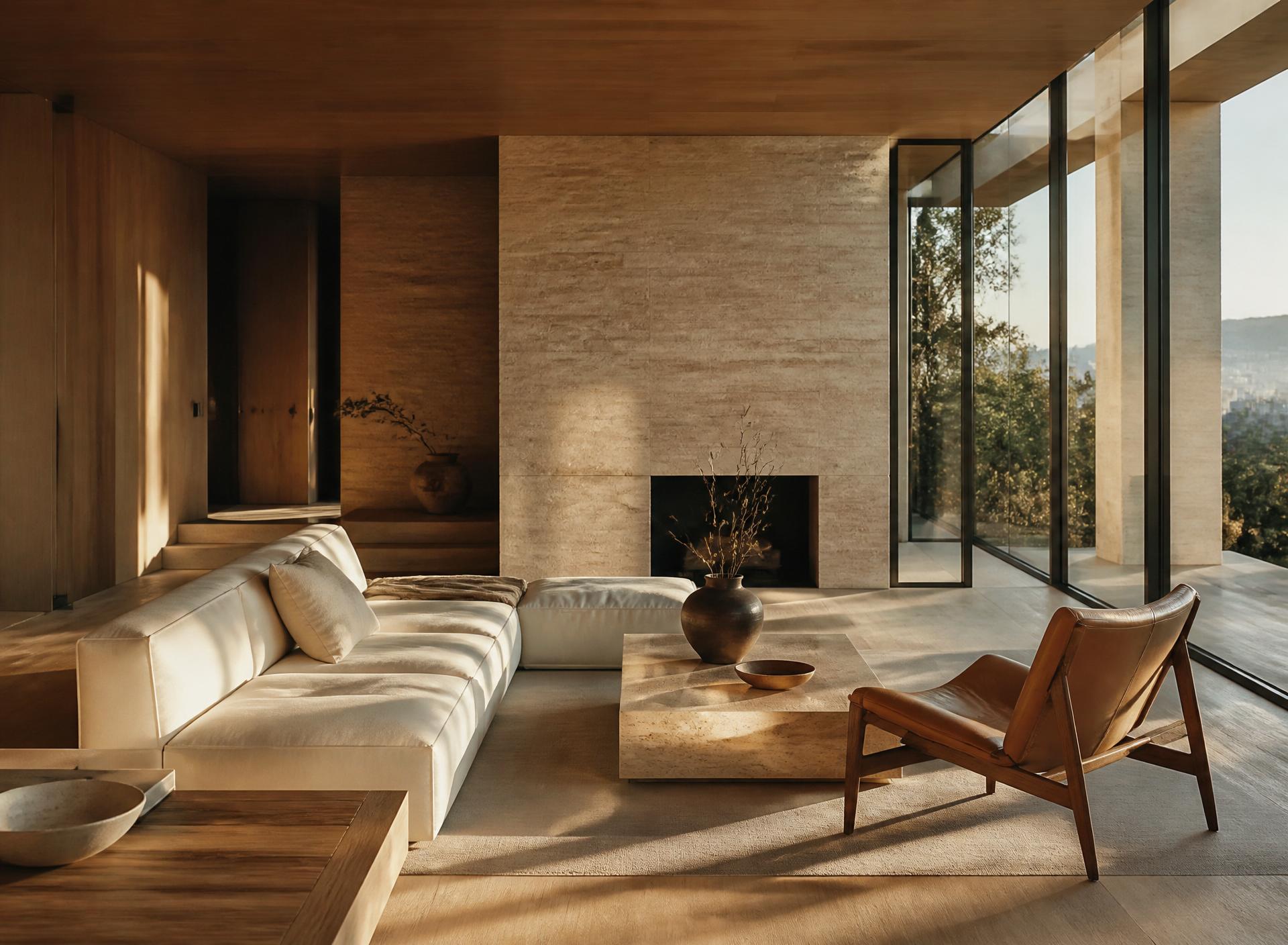 Residencia contemporánea con luz natural cálida